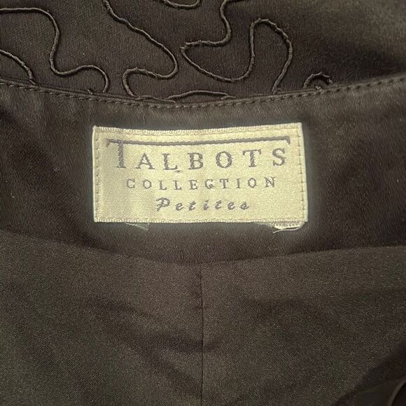 Talbots Collection Women's Black Swirl Textured Wide Leg Dress Pants Size 10 - Picture 7 of 8